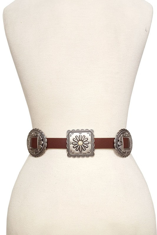 Concho Wester oval and square belt