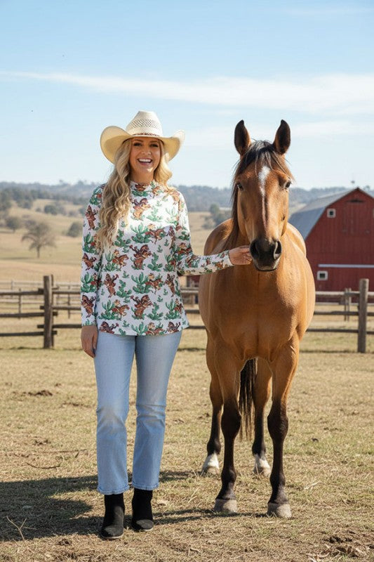 Women’s Horse Mesh top