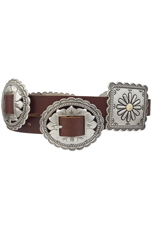 Concho Wester oval and square belt